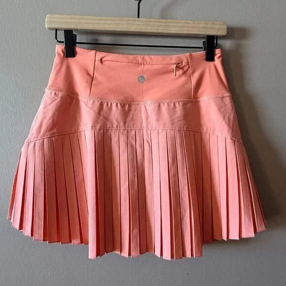 Women's XS Baleaf Pleated Athletic Skirt/Skort in Peach Pleated High Waist - Picture 2 of 8